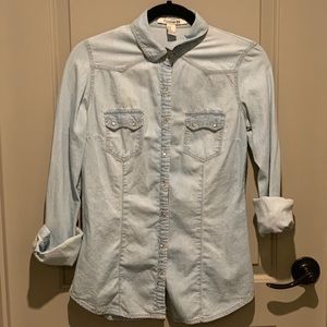 Forever 21 Button Up Denim Flannel-Size Medium